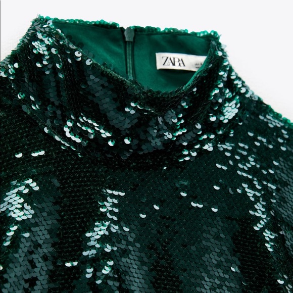 ZARA sequin turtleneck top and matching pants - Picture 8 of 13
